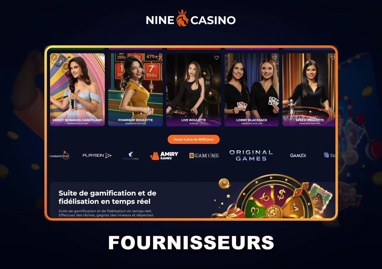 Fournisseurs de jeux Nine Casino